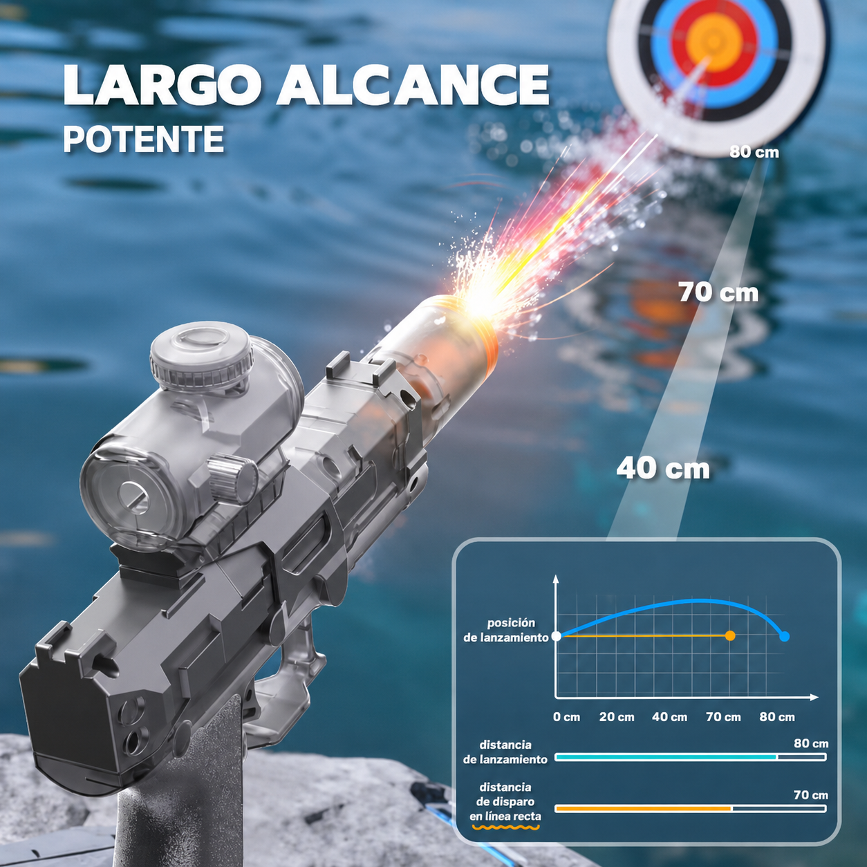 Pistola de Agua Electrica con Luz